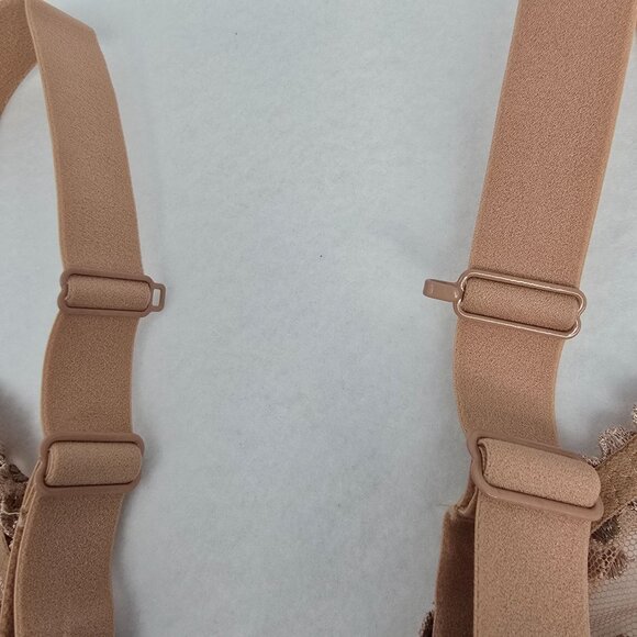 Elomi MATILDA 8900 Bra 38I Beige Side Support T-Strap Hook Full Coverage Sheer - Picture 9 of 14